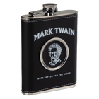 Smiley Leather Flask Set -Mark Twain Edition