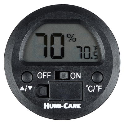 HUMI-CARE Black Ice Round Digital Hygrometer