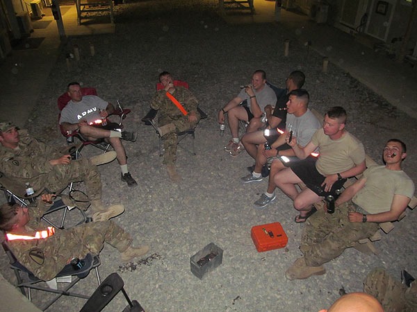 The B Co. 209th ASB, 25th CAB, 25th ID, soldiers in Afghanistan enjoying some Tabak Especial Limited Red-eyes, and some different Gurkha cigars from CI. "Thanks so much for the fast and reliable service you guys provide."