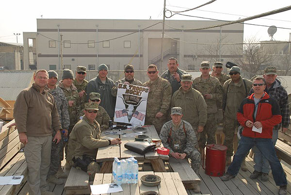 The Tali-Banned Cigar Aficionado Cigar Club hanging out on top of the Tiki Hut cigar lounge at Camp Phoenix, Afghanistan. "Couldn&rsquo;t make it through the day around here without a good cigar from Cigars International. Thanks for keeping the prices the best in the business."