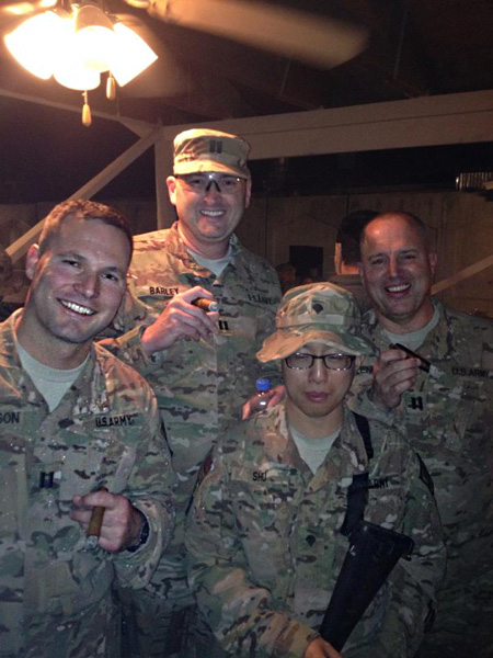 915th FST surgical team enjoying some 'CI treasures'