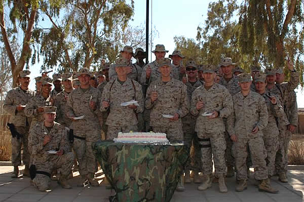 Cigars International,Thank you so much for the timely delivery of your contribution of your cigarsto your deployed Marines in Iraq.  We are very busy making great progressand headway in this conflict, but we took time out today to celebrate the230th Birthday of our Corps with our Traditional Cake Cutting Ceremony with theaddition of a fine smoke donated by your company.  My Marines and I are veryappreciative of your support.  I have attached a couple of pics of our cake andmy Headquarters Marines.Semper Fidelis,Col Mark CyrCommanding OfficerMarine Air Control Group - 28 (-) ReinAl Asad, Iraq