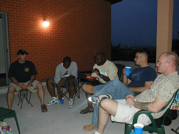 Troopers of Charlie Troop, 3rd Squadron 6th U.S. Cavalry, Ruthless Riders.Pictured left to right 1SG Williamson, SPC Ervin, SFC Cornwall, SPC Lechene,and SGT Fletcher. August 2003, Camp Humphreys, Korea.