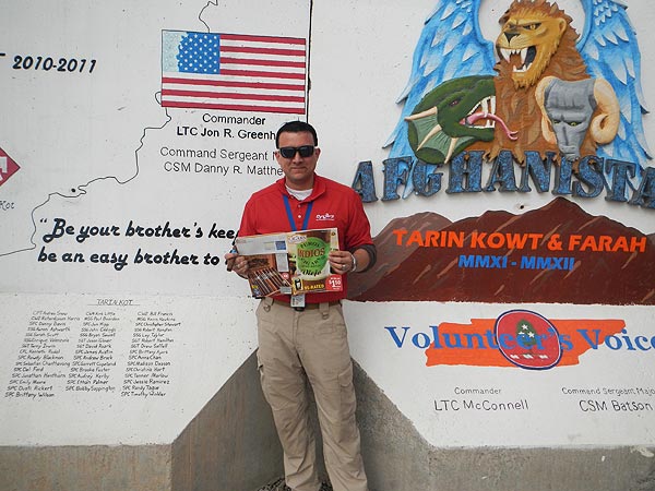 Stephen Schipper Operations Manger DynCorp in Afghanistan - March 8, 2013 (Red Shirt Friday for support our troops). "Love you guys, nice to have a break from the day with a cigar and you ship to APO! Thank you so much."
