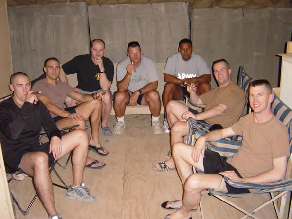 Greetings from Bagram Airfield, Afghanistan! Some of the guys from Task Force Guardian (MPs).  Left to right: SSG Sean McAraw, CPT Damon Hogsten, SFC John Reber, SFC Roy Gerber, MSG Green Wilson, CPT Michael Swift and MAJ Marty Partridge.