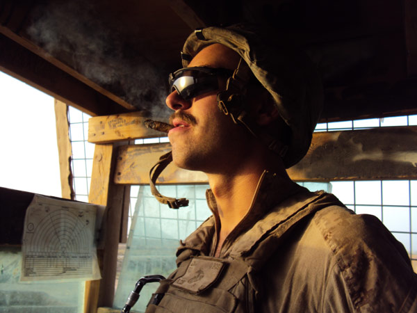 Smoking a "makers choice" on post in Afghanistan