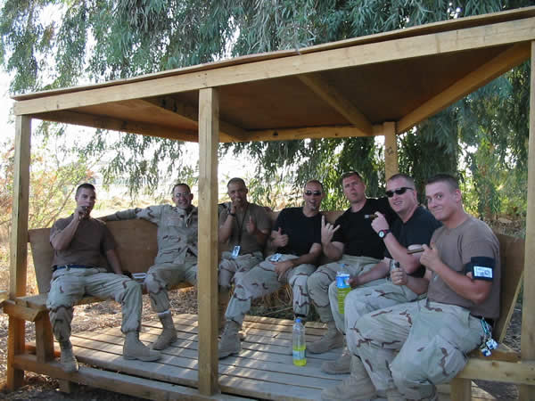 Enjoying some down-time in Iraq.
