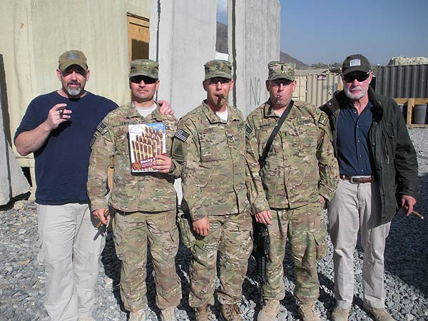 Chuck Lewis and some fellow soldiers smoking CI cigars while stationed at COP Garda in Afghanistan with Task Force Warhorse. "I&rsquo;ve been a Cigars International customer for over 10 years if not 15 by now! .... CI is the only place that we order our cigars from and we are all lifelong customers."