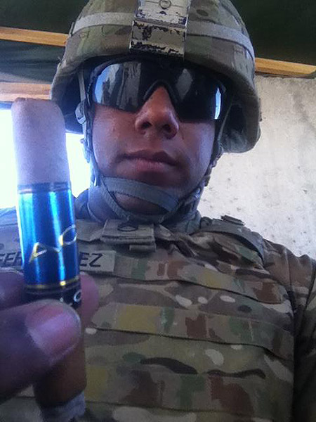 "SSG FERNANDEZ HSC 3-7IN 4IBCT 3ID enjoying a very much deserved ACID KUBA KUBA in Afghanistan 2013"