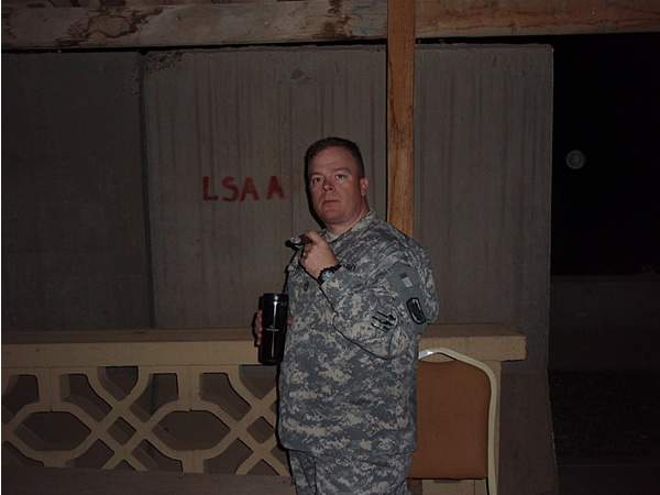 SFC Harris with the 63rd Expeditionary Signal Battalion in LSA Anaconda, Iraq enjoying a 5 Vegas Classic after work. "Stogies and Coffee, a Soldier&rsquo;s getaway"