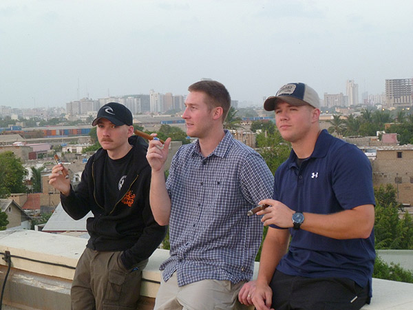"From fellow enthusiasts working at the American Consulate in Karachi Pakistan ... Thank you for always keeping us supplied."L to R: Sgt. Jason DuBois USMC, Assistant Regional Security Officer ARSO Mike Withrow, Sgt. Phillip Roberts USMC