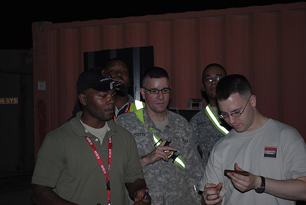 SPC Downs of the 624th MCT "HELLRAISERS" smokes his first cigars.