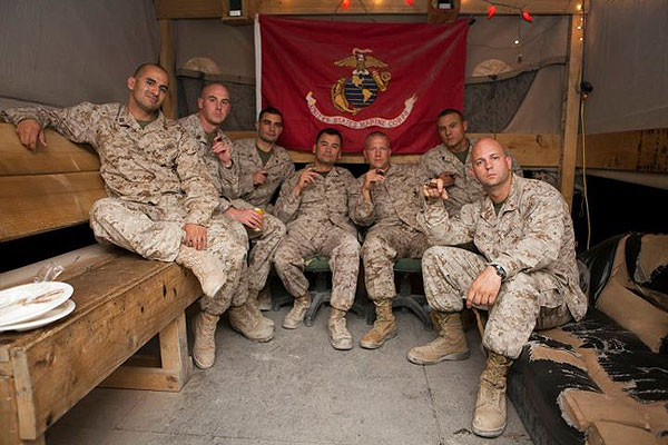 "Cigar:30 social in the &rsquo;Trashpit&rsquo;." OEF Afghanistan, 2011.