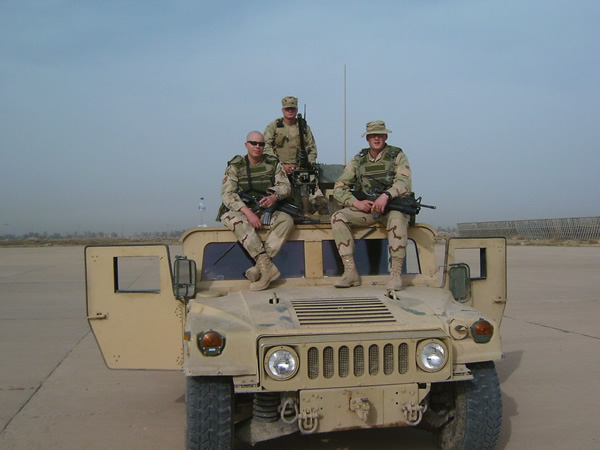 SSgt Christopher Wardlow and his troops enjoying a CAO Black at Baghdad International Airport.