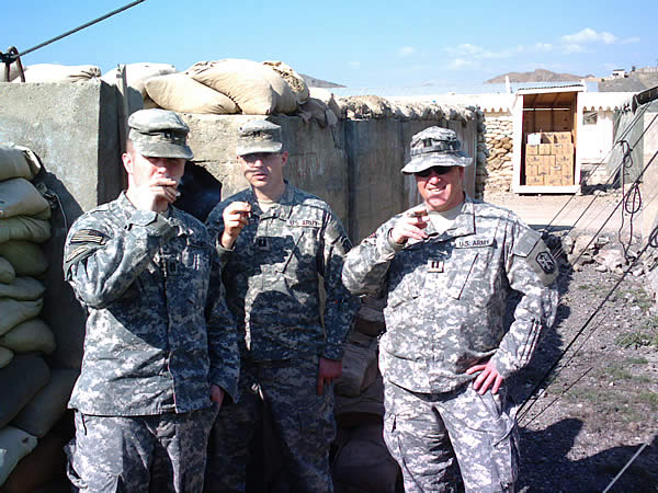 CPT Moore, CPT Willette and CPT McLin of TF WOLFPACK, FOB Salerno, Afghanistan.