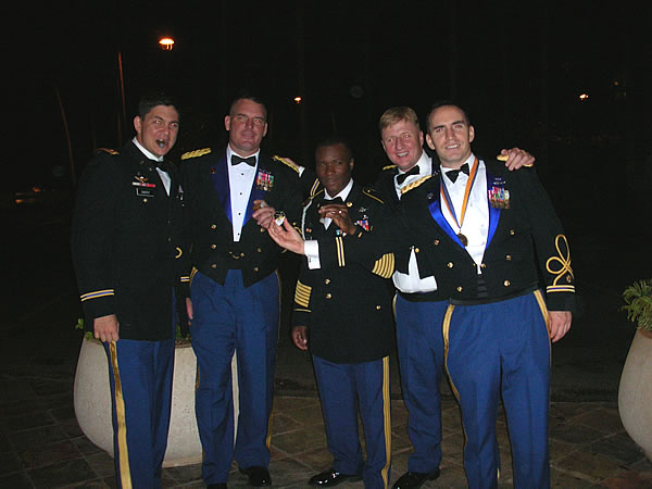 The command group of the 1st Battalion, 25th Attack Regiment stationed in Hawaiienjoying their favorite cigars from their favorite cigar company.