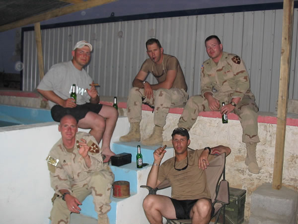 (Top row L to R) Sgt Adam Bowman, Acid Atom Maduro SSG Chip Wahlenmeir,CAO Brazilia SSG Wade. (Bottom L to R) SSG Toby Nunn, Delicado and Spc Jason Grove,Fuentes Fuentes Opus X. We are all members of 1-23 Inf. 3rd Stryker Brigade CombatTeam 2nd Infantry Division. We are instructors at the Iraqi National Guard Academyat FOB Marez in Mosul, Iraq.