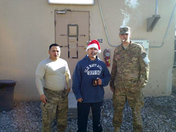Members of the First Army TMT, Afghanistan. "Thank you for the wonderful cigars!"