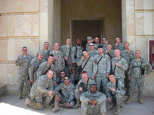 The Bad Boys from 3rd SQD, 1st PLT, B CO, 1-16IN, 1BDE, 1ID joined the club at Al Faw Palace, Camp Victory, Baghdad, Iraq.