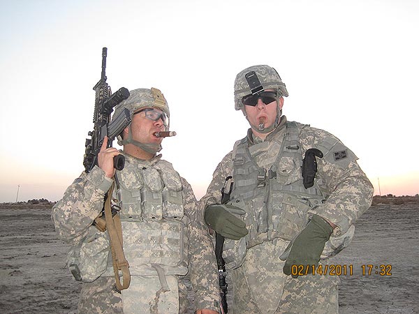 LR - SPC Carlo Valle and SGT Chris Moore."Hello friends at Cigar International, I&rsquo;m most grateful for your support of our troop&rsquo;s efforts during these wars."