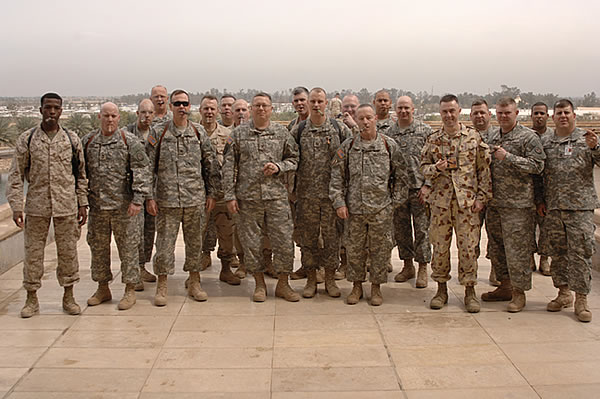 Members of the US Military enjoying some cigars.